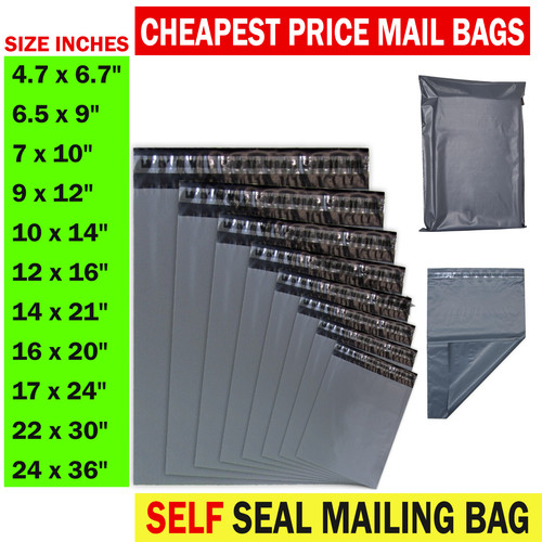 Grey mailing bags all - grey, sizes